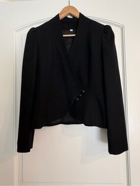 Peabody House International Classic Black Women's Tailored Wool Jacket Blazer M